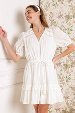 STARLIGHT SOIREE WOVEN EYELET MINI DRESS - By Baano