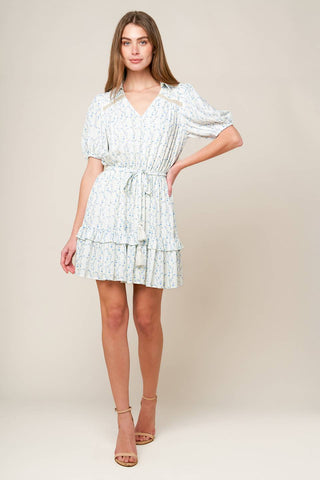 SKYWARD BLUE WOVEN MINI DRESS - By Baano