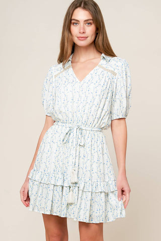 SKYWARD BLUE WOVEN MINI DRESS - By Baano