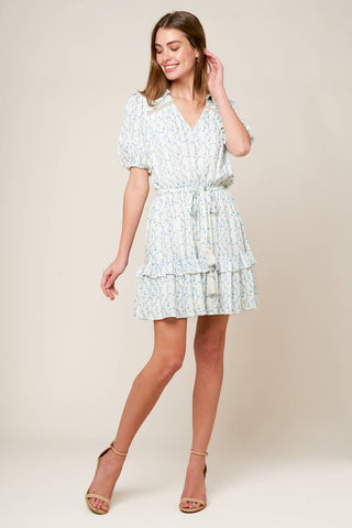 SKYWARD BLUE WOVEN MINI DRESS - By Baano
