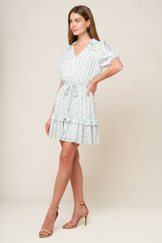 SKYWARD BLUE WOVEN MINI DRESS - By Baano