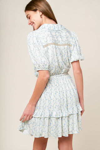 SKYWARD BLUE WOVEN MINI DRESS - By Baano
