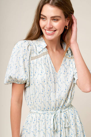 SKYWARD BLUE WOVEN MINI DRESS - By Baano