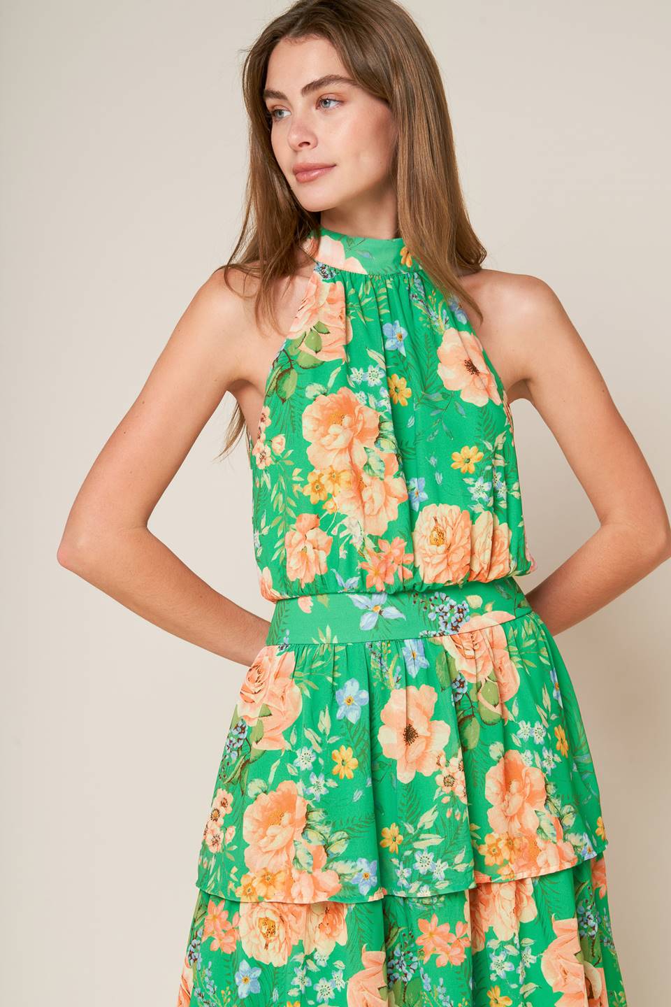 PORCELAIN BLOOM WOVEN MAXI DRESS - By Baano