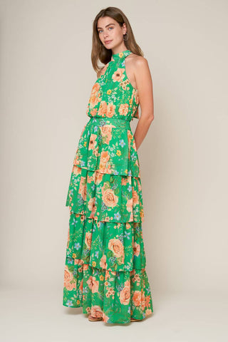 PORCELAIN BLOOM WOVEN MAXI DRESS - By Baano