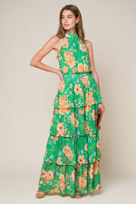PORCELAIN BLOOM WOVEN MAXI DRESS - By Baano