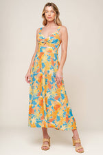 TWIRL ME BLUE WOVEN MIDI DRESS - By Baano