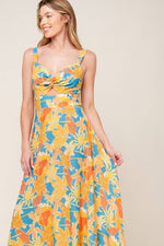 TWIRL ME BLUE WOVEN MIDI DRESS - By Baano