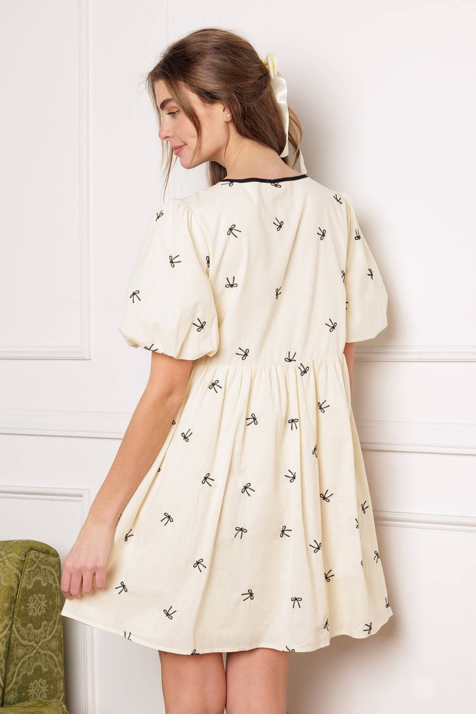 A DAY AT THE VINEYARD WOVEN MINI BADYDOLL DRESS - By Baano