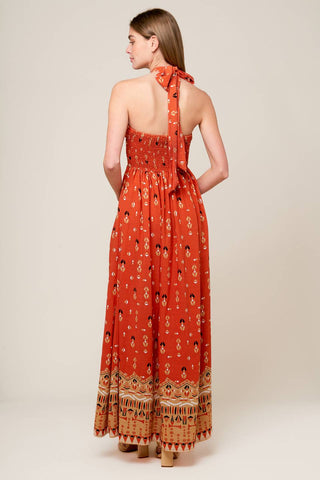 SIDEWALK CAFÉ TERRACOTTA WOVEN MAXI DRESS - By Baano