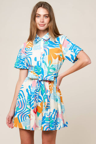 GARDEN SOCIAL WOVEN MINI DRESS - By Baano