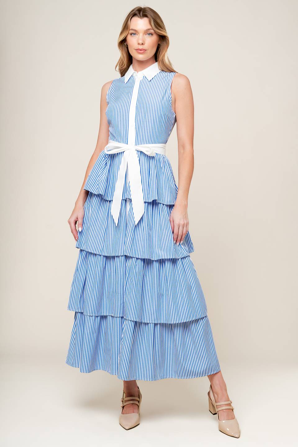 A TOUCH OF GRACE WOVEN MIDI DRESS - By Baano