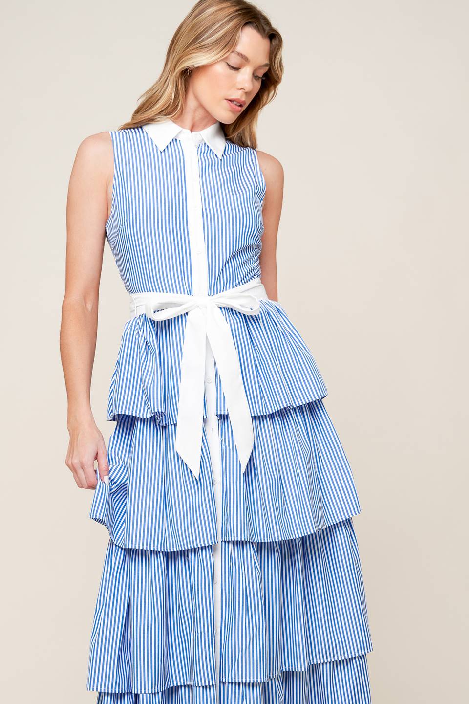 A TOUCH OF GRACE WOVEN MIDI DRESS - By Baano