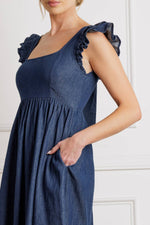 KILLING TIME CHAMBRAY MIDI DRESS - By Baano