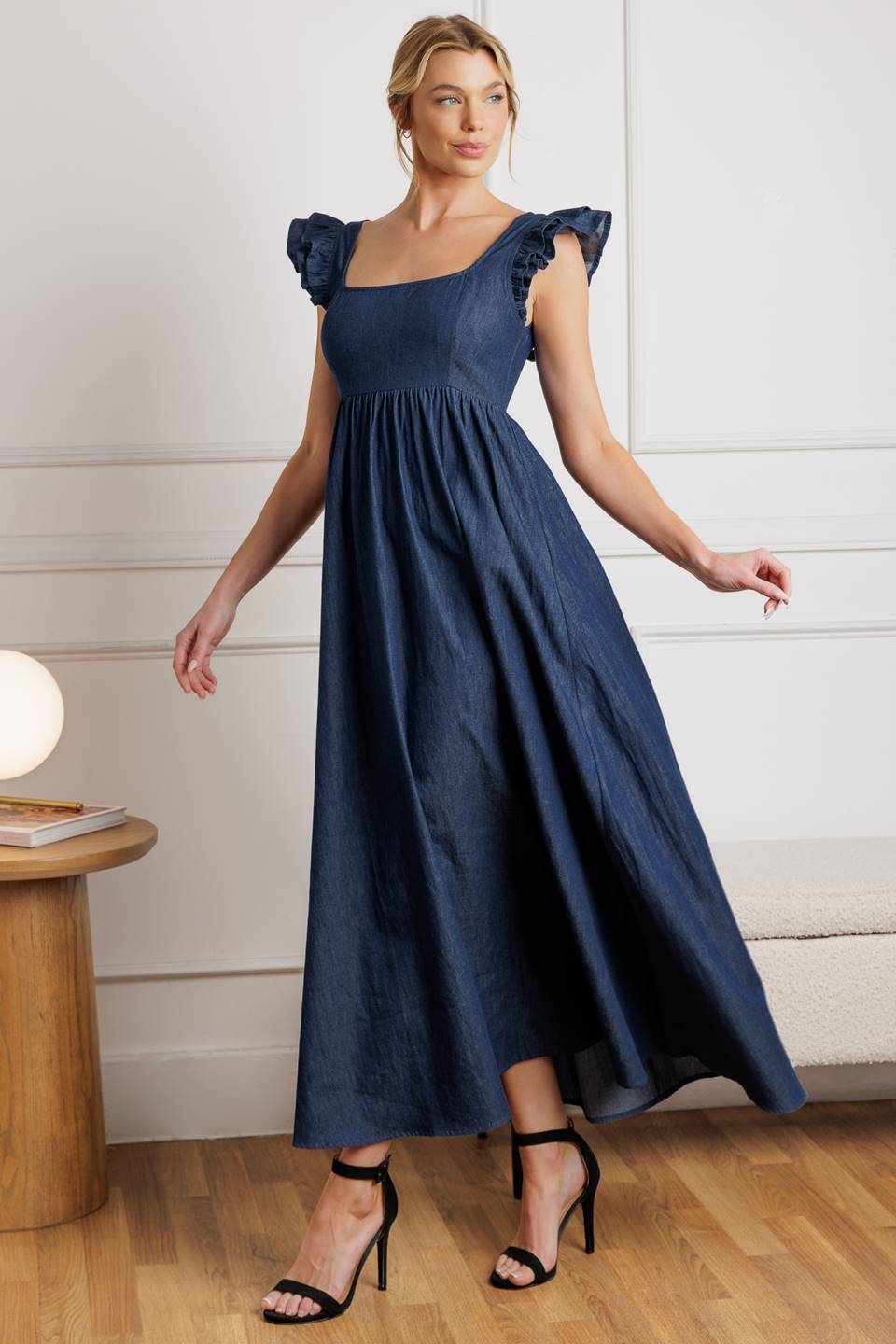 KILLING TIME CHAMBRAY MIDI DRESS - By Baano