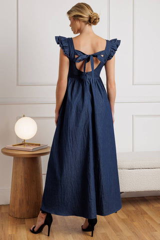 KILLING TIME CHAMBRAY MIDI DRESS - By Baano