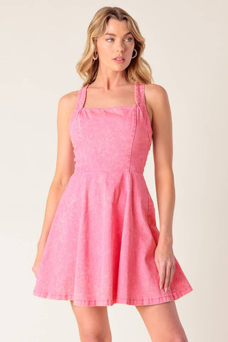 HIBISCUS HIDEAWAY WOVEN MINI DRESS - By Baano