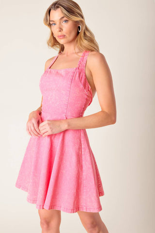 HIBISCUS HIDEAWAY WOVEN MINI DRESS - By Baano
