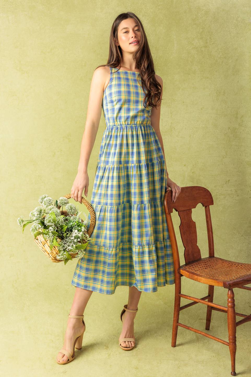 START ALL OVER WOVEN MIDI DRESS - By Baano