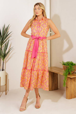 RAINFOREST RADIANCE WOVEN MIDI DRESS - By Baano