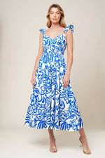 MEMORABLE ENTRANCE BLUE WOVEN MDI DRESS - By Baano
