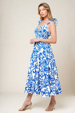 MEMORABLE ENTRANCE BLUE WOVEN MDI DRESS - By Baano