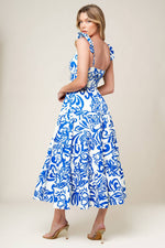 MEMORABLE ENTRANCE BLUE WOVEN MDI DRESS - By Baano