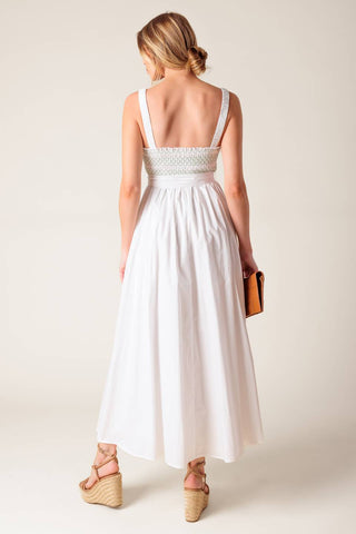 ROMINA BRODERIE WOVEN MIDI DRESS - By Baano
