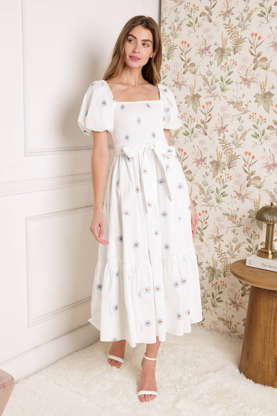 LUXE LAGOON EMBROIDERED MIDI DRESS - By Baano