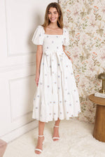 LUXE LAGOON EMBROIDERED MIDI DRESS - By Baano