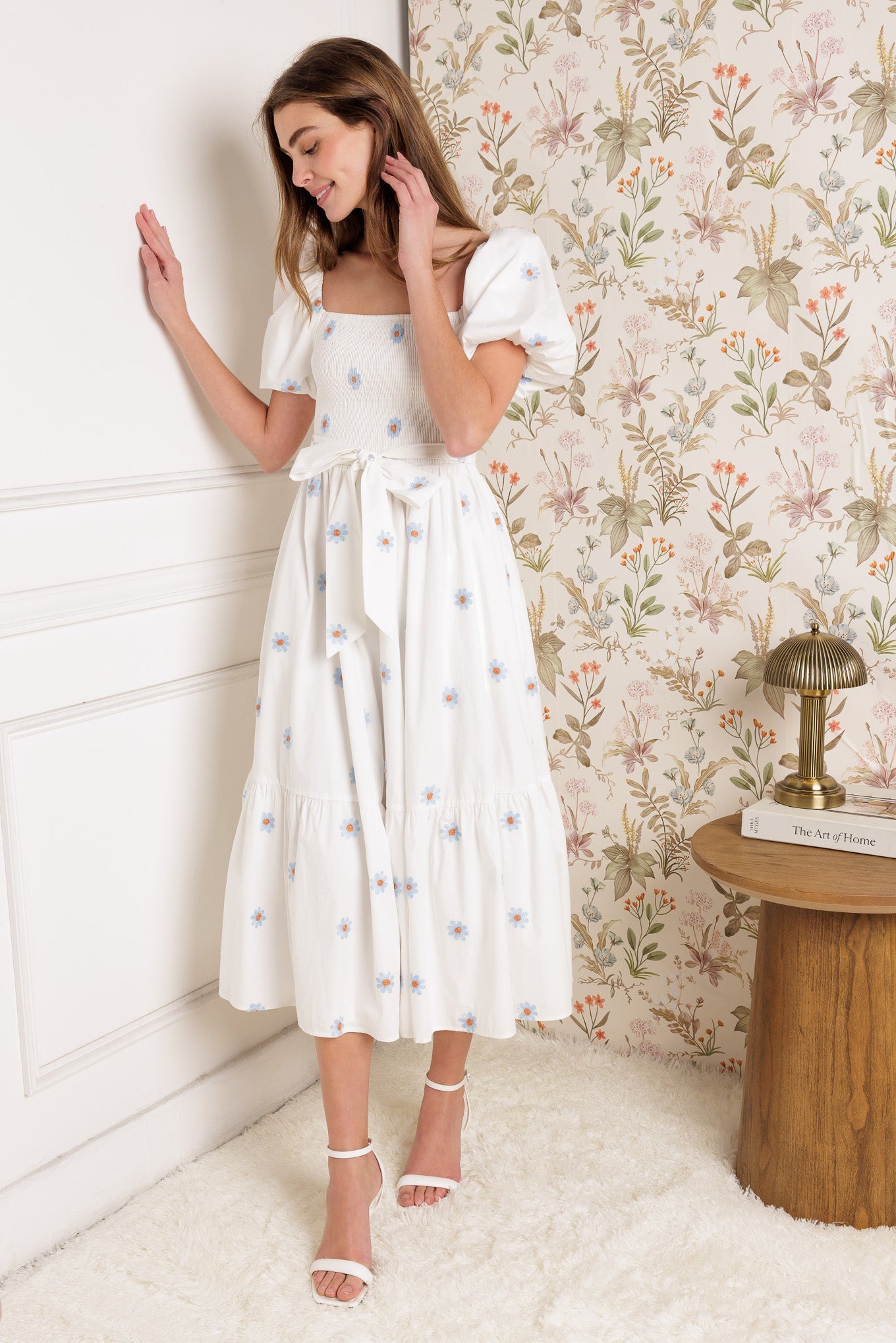 LUXE LAGOON EMBROIDERED MIDI DRESS - By Baano