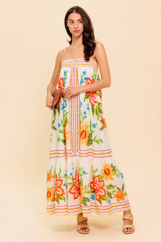 SAID AND DONE IVORY WOVEN MAXI DRESS - By Baano