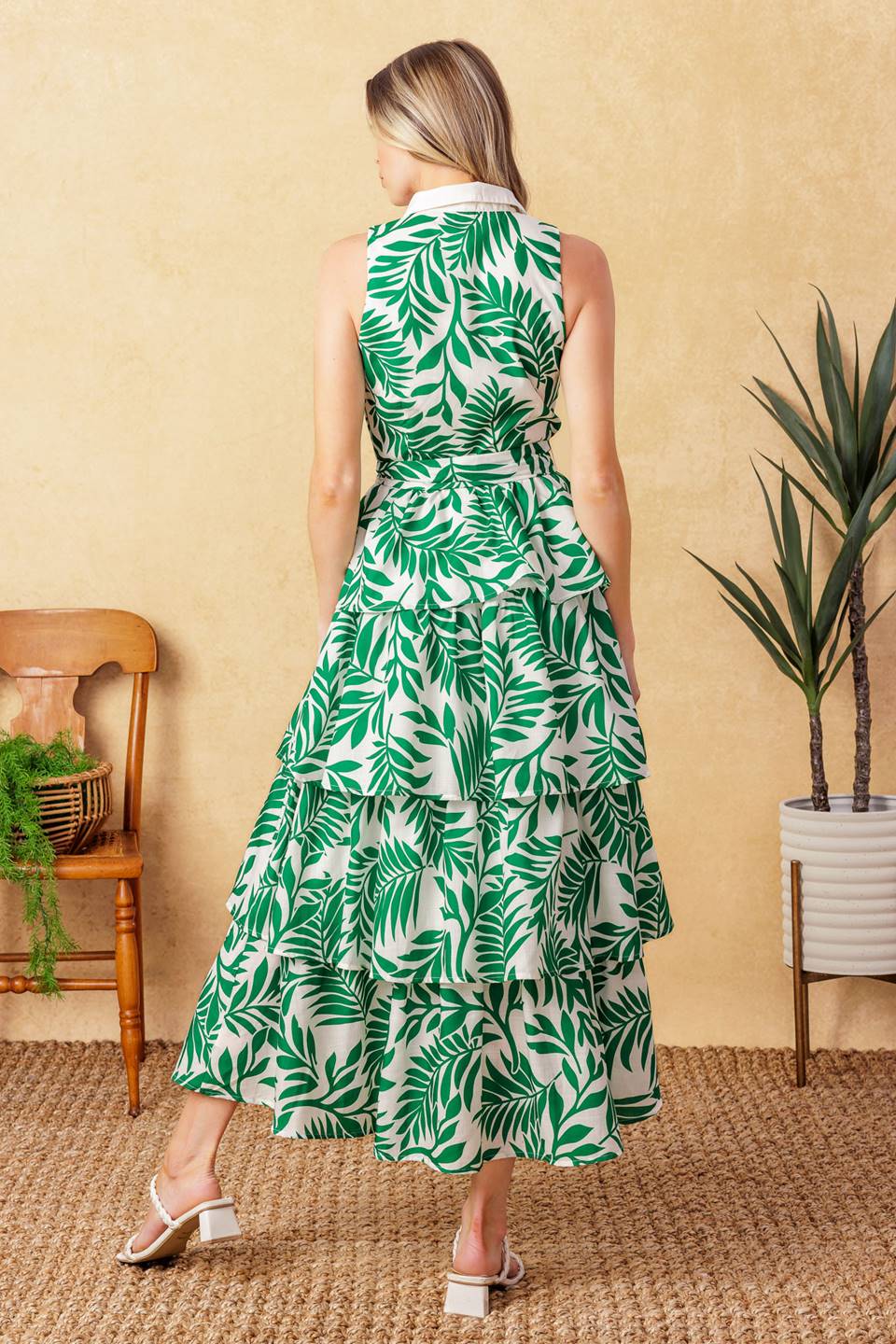 PARK AVENUE WOVEN WOVEN MIDI DRESS - By Baano