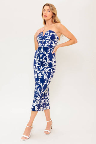 WHERE MY HEART IS CONTOURING MIDI DRESS - By Baano