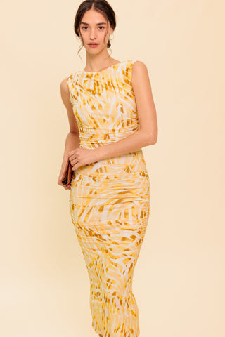SWEET AS EVER POWER MESH BODYCON MIDI DRESS - By Baano