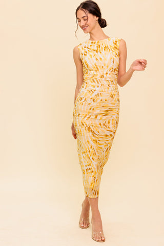 SWEET AS EVER POWER MESH BODYCON MIDI DRESS - By Baano