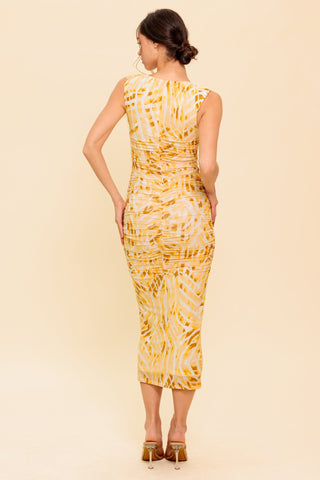 SWEET AS EVER POWER MESH BODYCON MIDI DRESS - By Baano