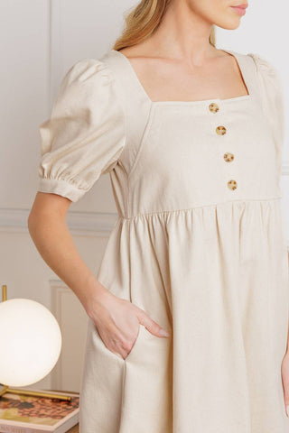 FOR THE DAY WOVEN TWILL MINI DRESS - By Baano