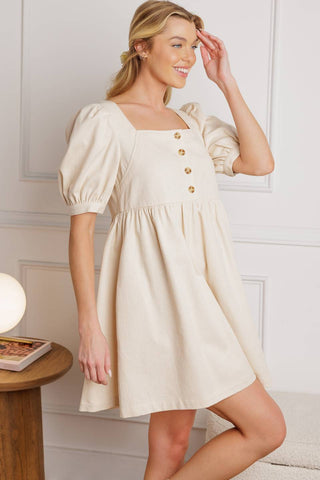 FOR THE DAY WOVEN TWILL MINI DRESS - By Baano