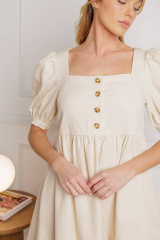 FOR THE DAY WOVEN TWILL MINI DRESS - By Baano