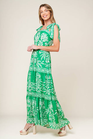 SWEET LIKE GREEN WOVEN MAXI DRESS - By Baano