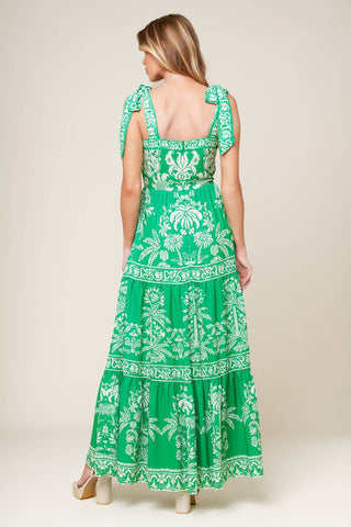 SWEET LIKE GREEN WOVEN MAXI DRESS - By Baano