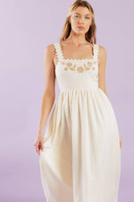 TOTAL CRUSH CREAM WOVEN MIDI DRESS - By Baano