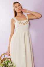 TOTAL CRUSH CREAM WOVEN MIDI DRESS - By Baano