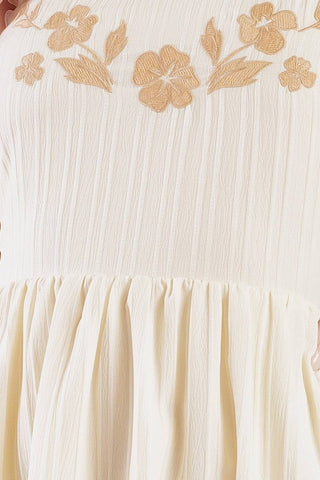 TOTAL CRUSH CREAM WOVEN MIDI DRESS - By Baano