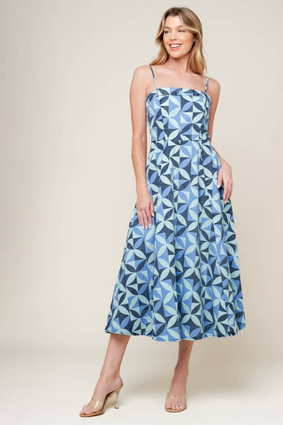 GWENNY BLUE DENIM MIDI DRESS - By Baano