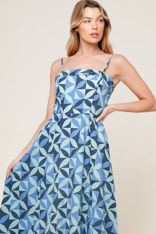 GWENNY BLUE DENIM MIDI DRESS - By Baano