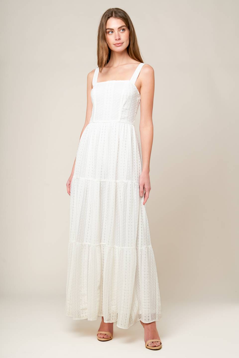 AFTER THE RAIN WHITE LACE MAXI DRESS - By Baano
