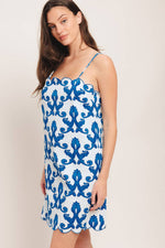 COASTAL SCROLL WOVEN MINI DRESS