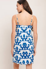 COASTAL SCROLL WOVEN MINI DRESS